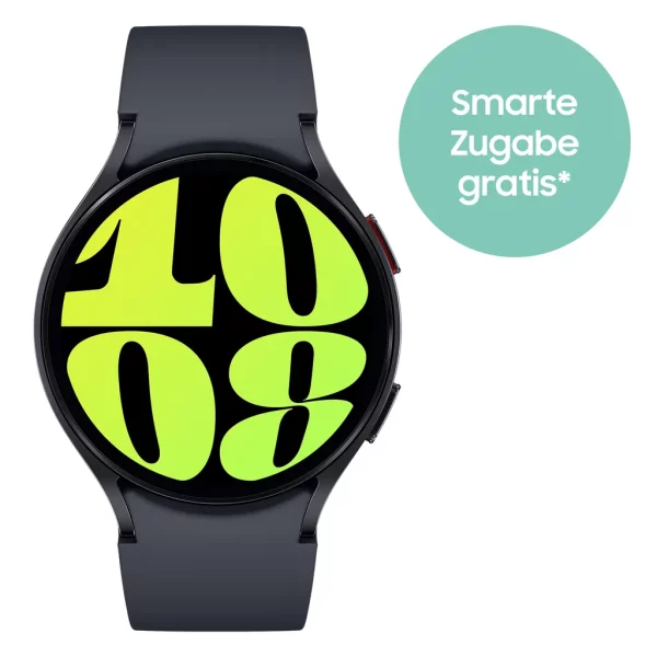 Samsung R945 Galaxy Watch6 LTE (44mm) Graphite + smarte Zugabe gratis (mp) silber LTE Aluminium Smartwatch